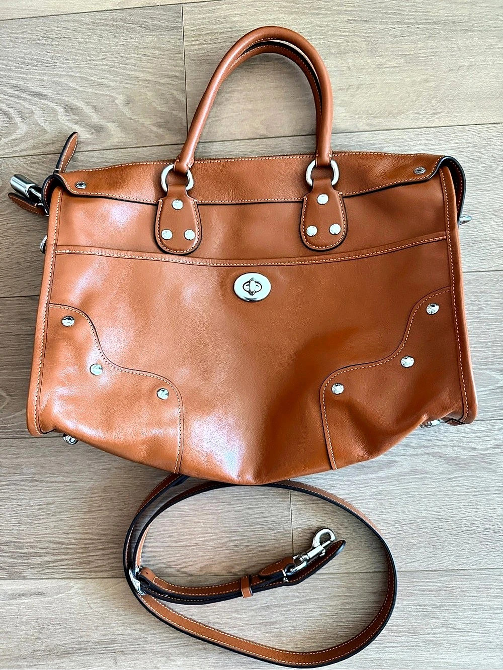 Coach Rhyder 38 Satchel Bag - Amber Brown